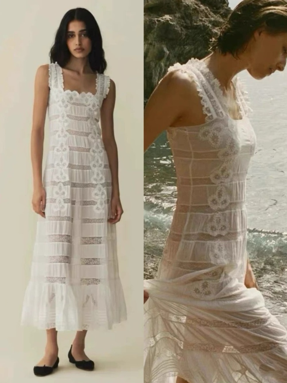 Doen White Lace Maxi Dress